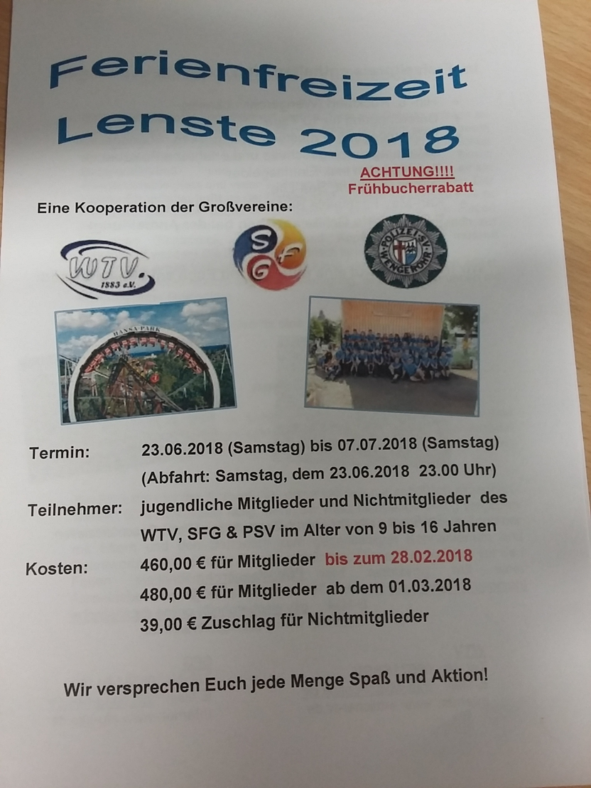 Ferienfreizeit Lenste 2018